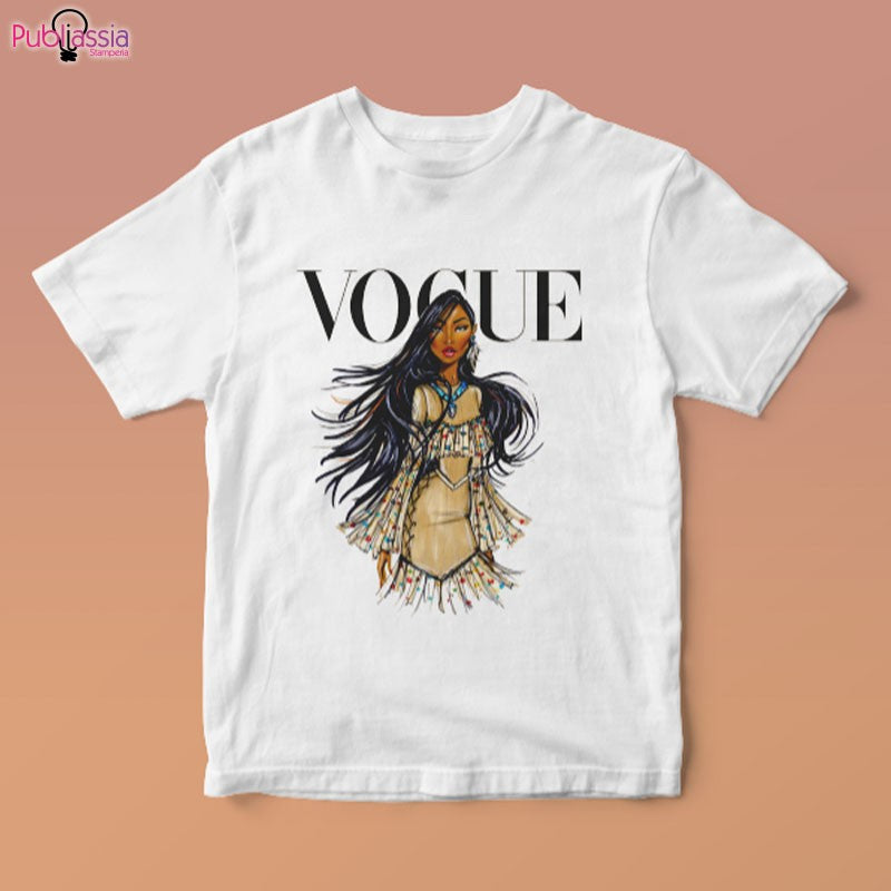 Pocahontas Vogue - Unisex t-shirt bianca