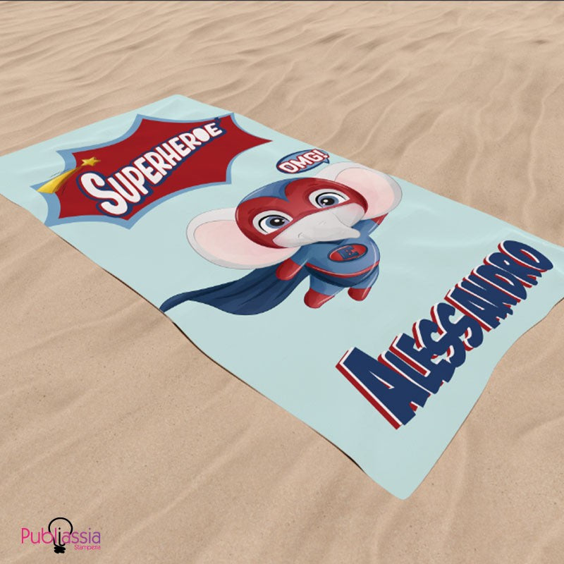 Baby Superhero - Telo Mare Personalizzato Con nome