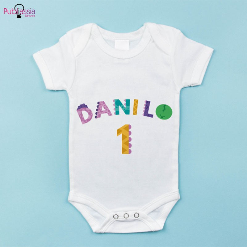 Dino Font - Tutina neonato Personalizzata