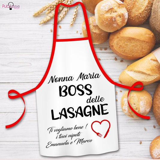 Nonna, boss delle lasagne - Grembiule Personalizzato