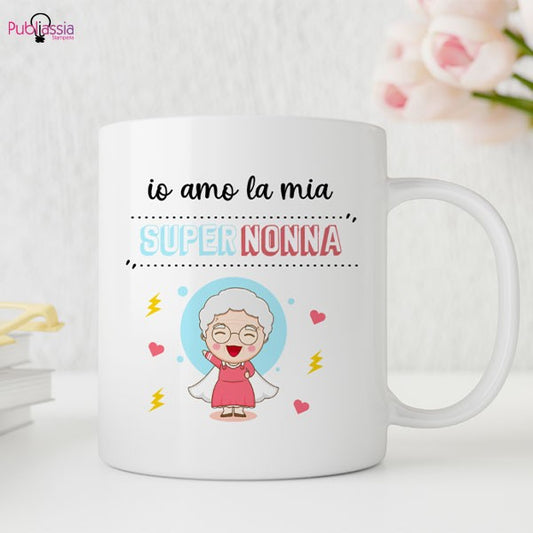 Io amo la mia super nonna - Tazza Mug Festa Dei Nonni