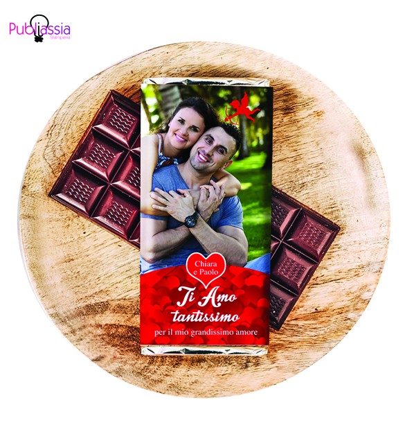 Love - Tavoletta di Cioccolata Personalizzata con Foto e Dedica