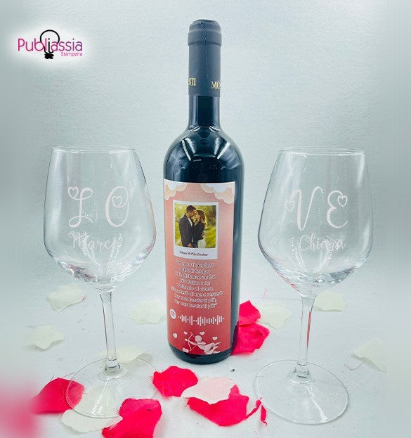 Best couple - Bottiglia di Vino Personalizzata con Foto e frase – Idea Regalo San Valentino