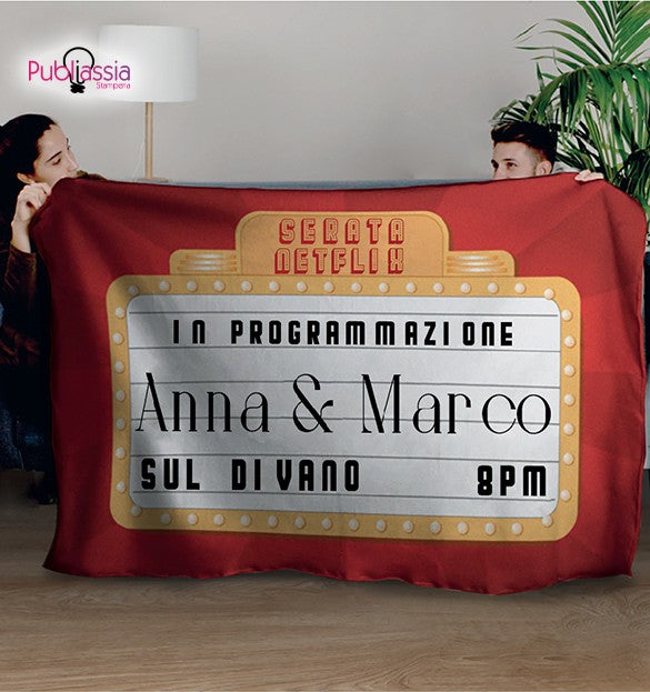 In Love - Plaid in pile personalizzato con stampa cinema