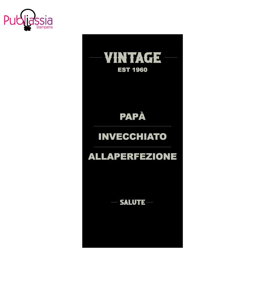 Vintage papà - Bottiglia di Vino Personalizzata con Foto e frase – Idea Regalo Festa del papà
