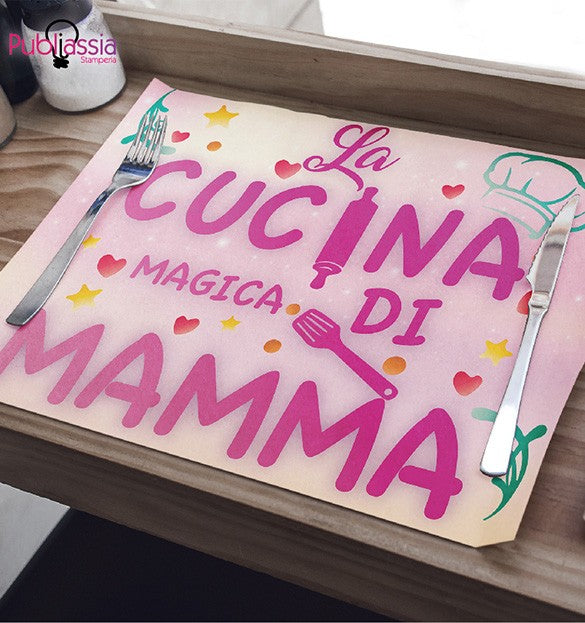 La magica cucina di mamma - Tovaglietta in tessuto lavabile - idea regalo festa della mamma